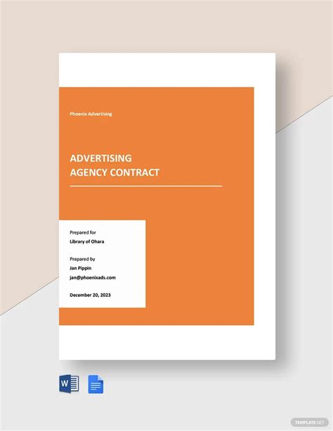 Editable Business Contract For Advertising Agency Template In PDF