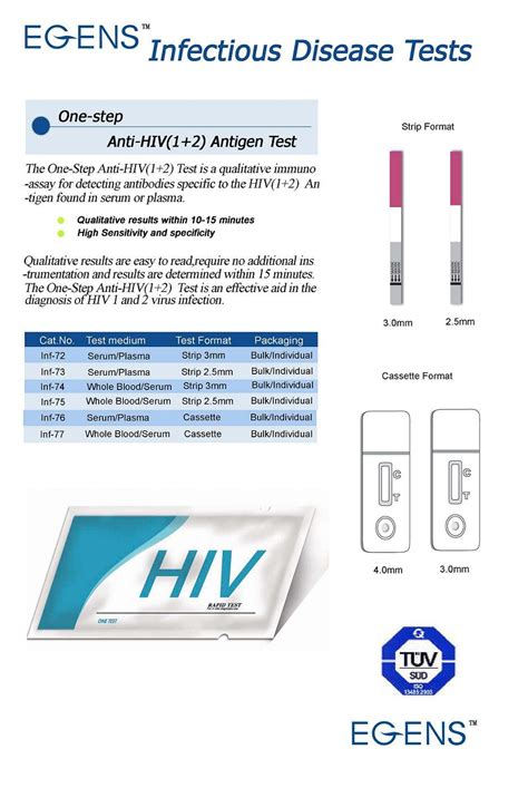 One Step Anti Hiv 1 2 Antigen Test Strip Hiv Test Kit China Hiv