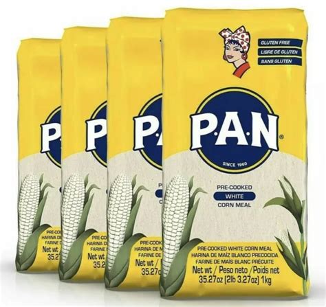 P A N White Corn Meal Pre Cooked Flour Harina Pan Para Arepas Lb