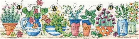 Herbs Flowers Bees Cross Stitch Kit