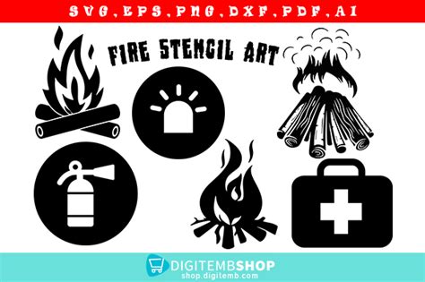 Fire Stencil Art Graphic by DigitEMB · Creative Fabrica