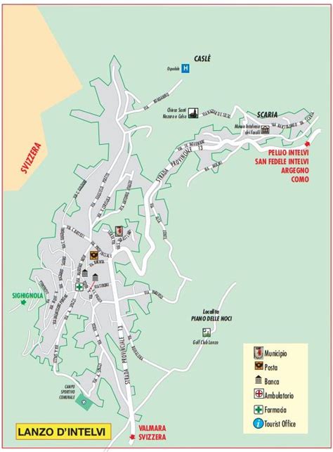 Map Of Lanzo Alta Valle Intelvi Lago Di Como