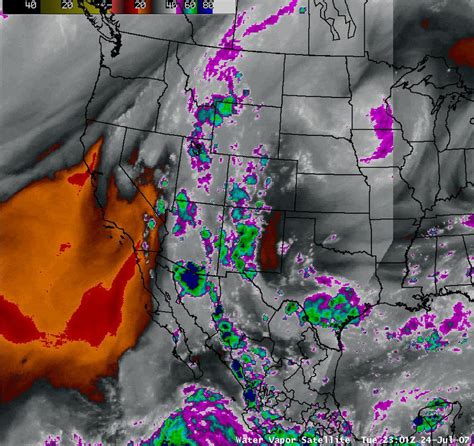 Water vapor satellite imagery, 23:00 UTC 24 July 2007. | Download ...