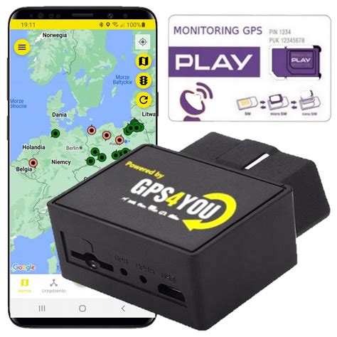 Lokalizator GPS GPS4YOU OBD Do Pojazdu Karta SIM Serwer PL