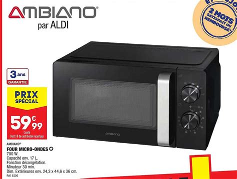 Offre Four Micro Ondes Ambiano Chez Aldi