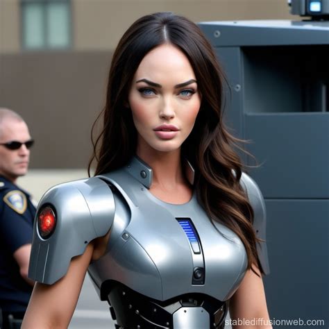 Megan Fox As Robot Policewoman In Future Stable Diffusion Online