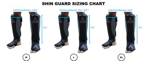 Fortitude Shin Guard Sizing Chart - Anthem Athletics