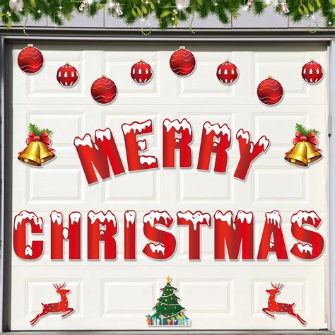 Amazon Jovlirz Garage Door Christmas Decorations Magnets Large 27