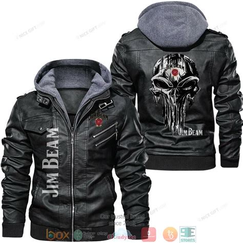 Hot Jim Beam Punisher Skull Leather Jacket Express Your Unique Style