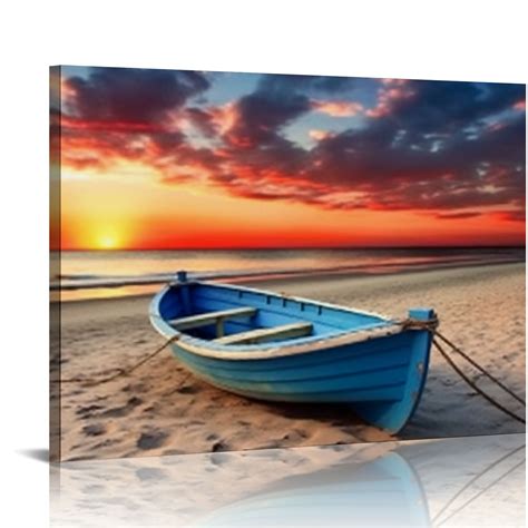 COMIO Canvas Prints Wall Art Sunset Seaside Scenery Picture Painting