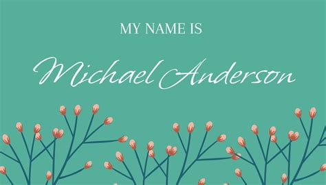 Elegant floral name tag template for personal branding. from Pikwizard