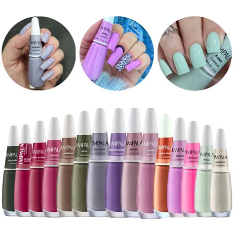 Kit 15 Esmaltes Impala Tons Vermelho Nude Cor Da Sua Moda Manicure Pedicure Shopee Brasil