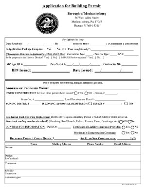 Fillable Online Permits And Forms Mechanicsburg Borough Fax Email