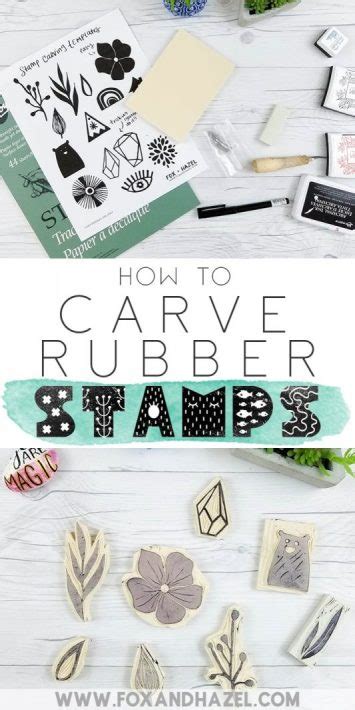 How To Diy Hand Carved Rubber Stamps Fox Hazel