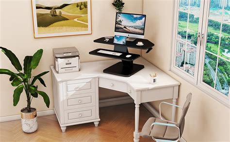 Amazon Lubvlook Inch Corner Standing Desk Converter Height