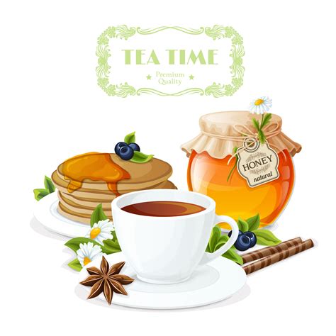 Tea Time Poster 444700 Vector Art At Vecteezy