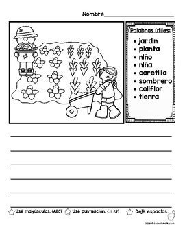 Spanish Writing Prompts With Vocabulary Escritura By Spanish Profe