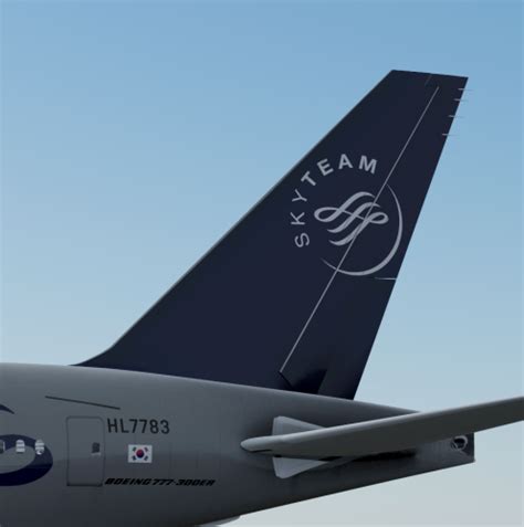 Korean Air SkyTeam HL7783 Livery For Freeware Stratosphere 777 300ER