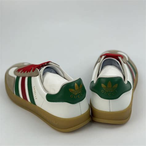 Gi Y Adidas X Gucci Men S Gazelle Sneaker In White Leather Like Auth