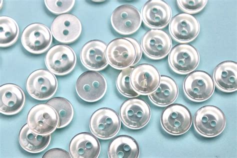 Vintage Clear Plastic Shirt Buttons Small Transparent Set Of 40 For