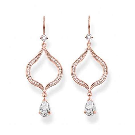 Thomas Sabo Rose Gold Plate Cubic Zirconia Open Tear Drop Earrings