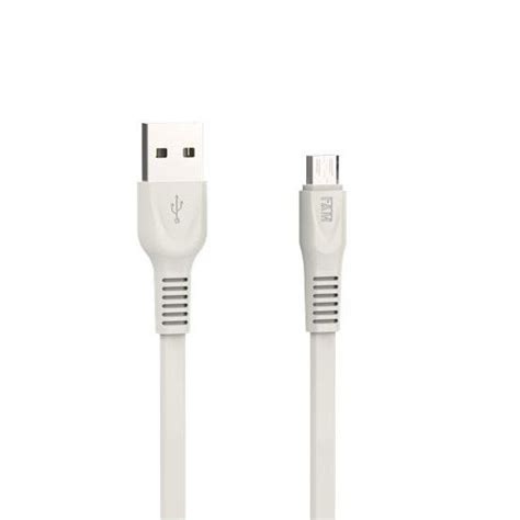 Cabo USB FAM FCA E812 120cm 2A Micro USB Branco The Kase Store