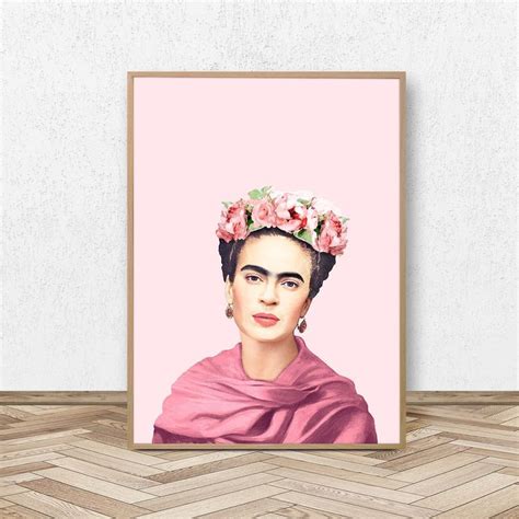 Frida Kahlo Poster Blush Pink Wall Art Frida Kahlo Print Pink Etsy