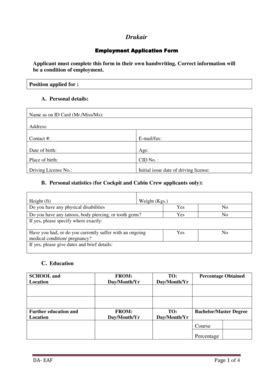 Druk Air Employment Application Form Complete With Ease AirSlate SignNow