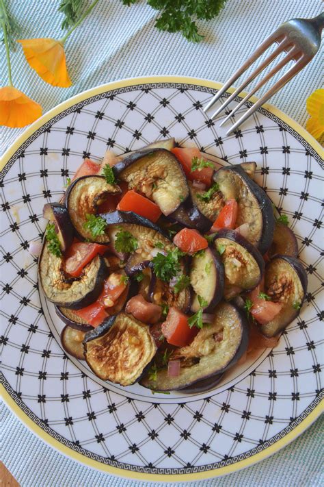 Salade D Aubergines Grill Es Au Cumin Au Fil Du Thym Recette