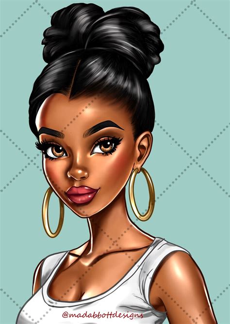 Jen Black Girl Clipart Digital Illustration Cute Girl Clipart High Quality 300dpi Png File