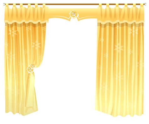 Yellow Curtains Transparent PNG Clipart | Gallery Yopriceville - High ...