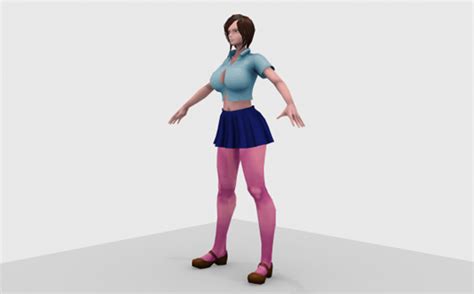 Modelo 3d De Garota Gostosa De Anime Obj E Blender