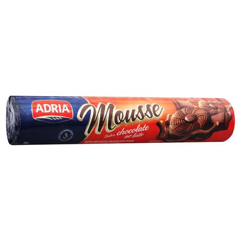 Biscoito Recheio Chocolate Ao Leite Adria Mousse Pacote G Super Jos