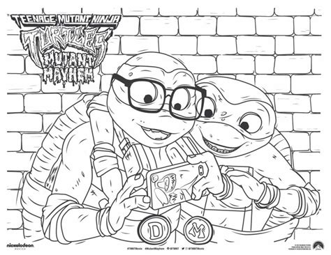 TMNT Donatello Mikey Coloring Page Mama Likes This