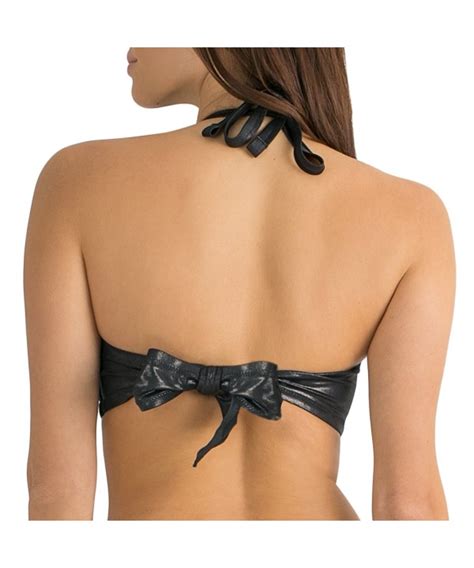 Women S Twist Bandeau Bikini Top Gunmetal Foil Cm Nuvlplj