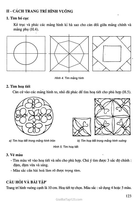 Top 50 Mẫu Trang Trí Hình Vuông Lớp 6 đẹp Nhất