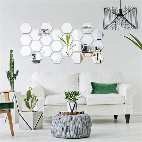 Acrylic Mirror Wall Hexagon Decal - Gold - 233Gifts