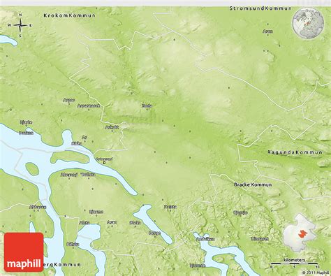 Physical 3D Map of Östersund Kommun