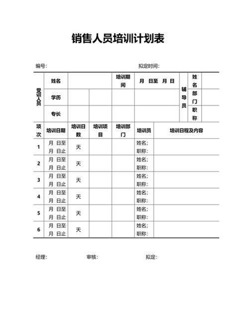 人员培训计划表 人员培训计划表模版下载 觅知网