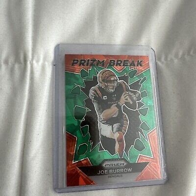 2023 Panini Prizm PB 1 JOE BURROW Prizm Break Green Cracked Ice