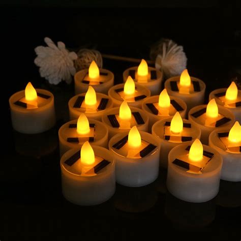 Pieces Halloween Solar Candles Outdoor Waterproof Dusk To Dawn Led