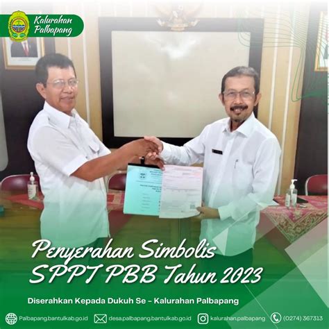 Penyerahan Simbolis Sppt Pbb Tahun 2023 Website Kalurahan Palbapang