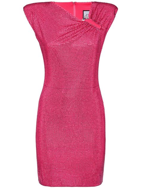 Philipp Plein Crystal Embellished Mini Dress Pink FARFETCH UK