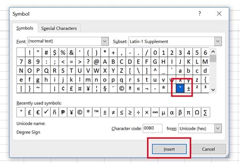 Angle Symbol In Excel