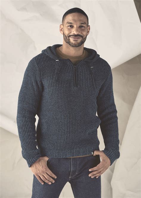 Pull Homme Capuche Tricot Pais Coton Bio Et Chanvre