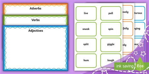 Adverb Games | Adverbs, Adjectives, and Verbs Sorting Game