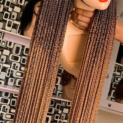 Braided Wigcornrow Wig Box Braided Wig Ombre Wigs Passion Etsy