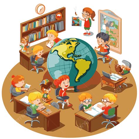 student studying  classroom cartoon