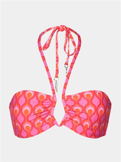 Seafolly Góra od bikini Birds Of Paradise 31449 103 Czerwony Modivo pl