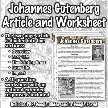 Johannes Gutenberg Timeline Of Life